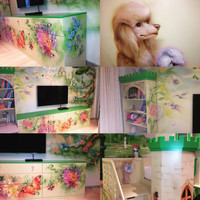 Аэрография на детской мебели и стенах детской комнаты, Алиса в Стране