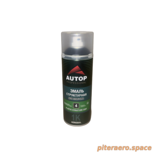 Эмаль структурная для пластика №4, Plastic Structure Coat AUTOP, черная крупная, 520мл