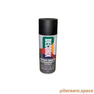 Грунт-эмаль по ржавчине 3 в 1 DECORIX, черный матовый, аэрозоль, 520мл